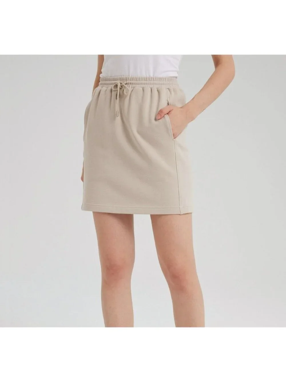 Kimono-Style Top & Skirt Set – Women's Size Large – Beige – 100% Cotton - NWT - Picture 3 of 10